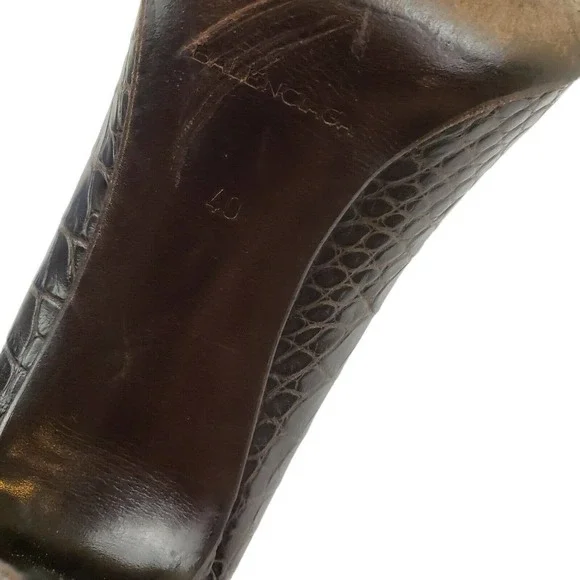 Balenciaga Brown Alligator/Leather Woman's 4" Heel Size 40 = US 10 - Picture 10 of 12